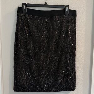 Elegant Black Sequin Skirt